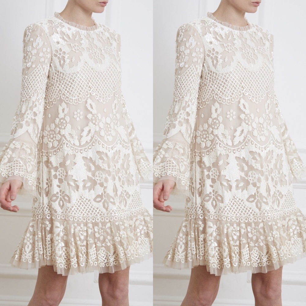 BHLDN x Needle & Thread Snowdrop Mini Dress - Picture 1 of 9